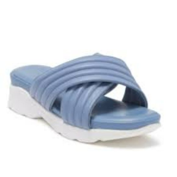 FRENCH CONNECTION River Platform Sandals Size 9 Light Blue Comfort Wedge - Picture 1 of 8